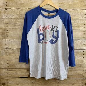 Baseball Heart Raglan Tee- Love my Boy Large